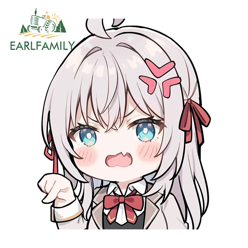 Earlfamily 13 ซม.Alya Sometimes ซ่อนความรู้สึกของเธอในสติกเกอร์รถรัสเซีย Angry สัตว์เลี้ยงสไตล์ Scratch-Proof แฟชั่นไวนิล Decals เหมาะสําหรับรถจักรยานยนต์
