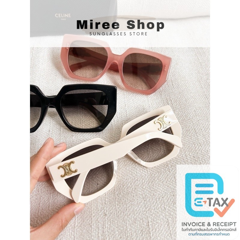 Celine Triomphe Cat Eye Over-sized CL40239F Sunglasses กรอบ Acetate ของแท้มาพร้อมประกัน 1 ปี