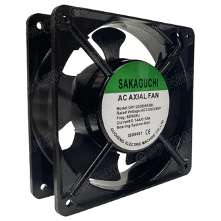 [ 1 ชิ้น ] GH12038HA2BL 4.8 นิ้ว 220VAC 12038 พัดลมระบายอากาศ Axial Fan บอดี้เหล็ก พัดลมระบายอากาศ Sakaguchi พัดลมระบ...