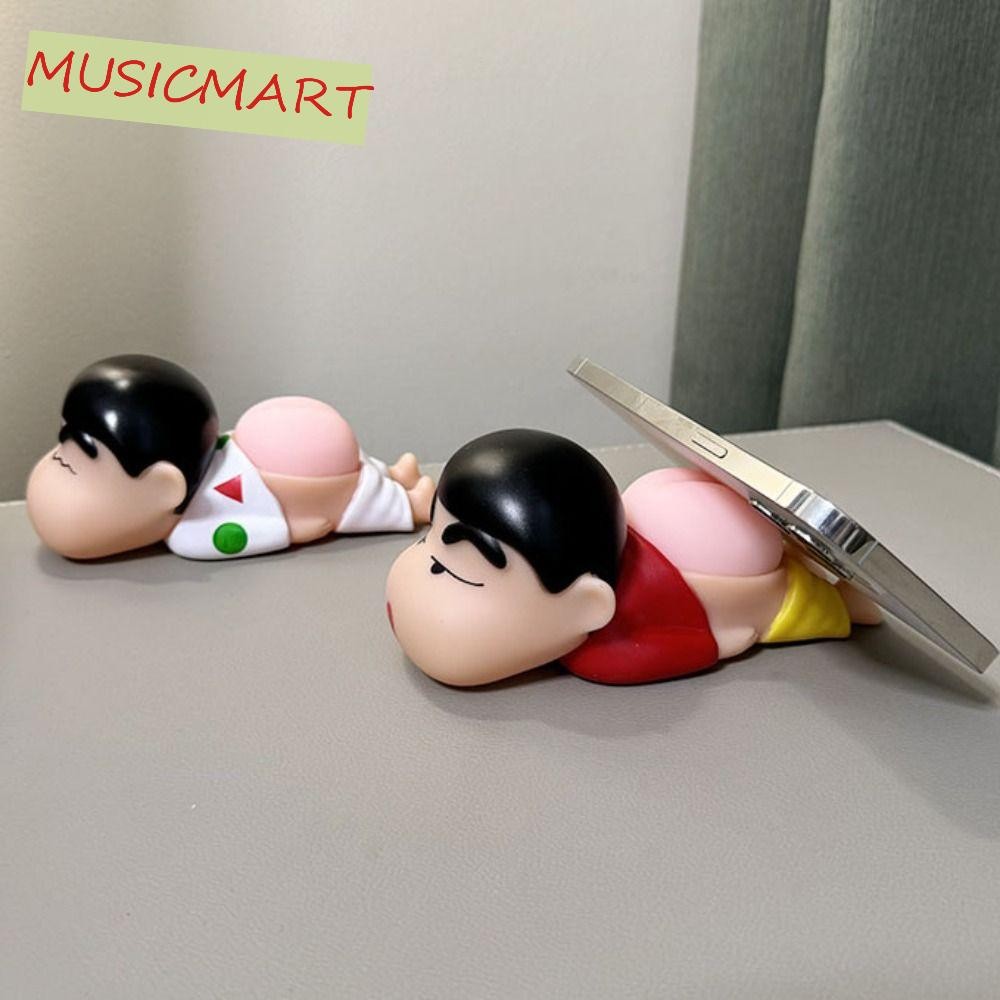 Musicmart ที่วางโทรศัพท์สร้างสรรค์,โมเดลฟิกเกอร์ การ์ตูนขาตั้งโทรศัพท์มือถือ,คอลเลกชันรุ่นของเล่นอะนิเมะเครยอนชินจังพีวีซีวงเล็บโทรศัพท์มือถือแบบพกพาบ้านเครื