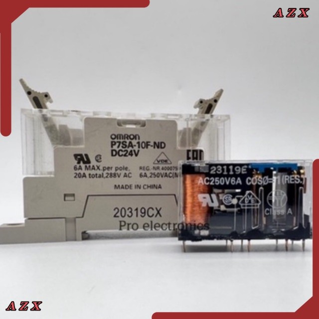 พร้อมส่ง P7SA-10F-ND DC24  Omron Relay Socket for use with G7SA Series 10 Pin, DIN Rail, 24V dc ส่งข