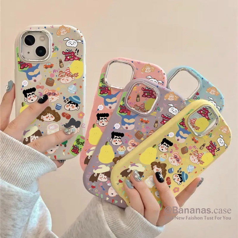 Iphone 16 15 14 13 12 11 Pro Max X Xr Xs Max 7 8 Plus SE2020 เคสโทรศัพท์น่ารักการ์ตูน Crayon Shin Chan ปกอ่อน