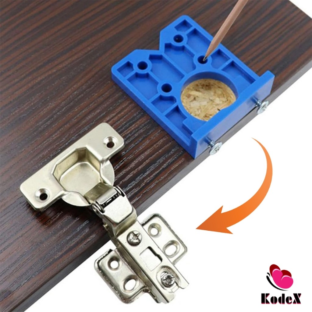 KDX จิ๊กบานพับ 35mm สำหรับเจาะรูบานพับตู้ไม้ เพื่อใส่น็อตยึดบานพับ Hinge Jig Drill Guide - รูปที่ 6