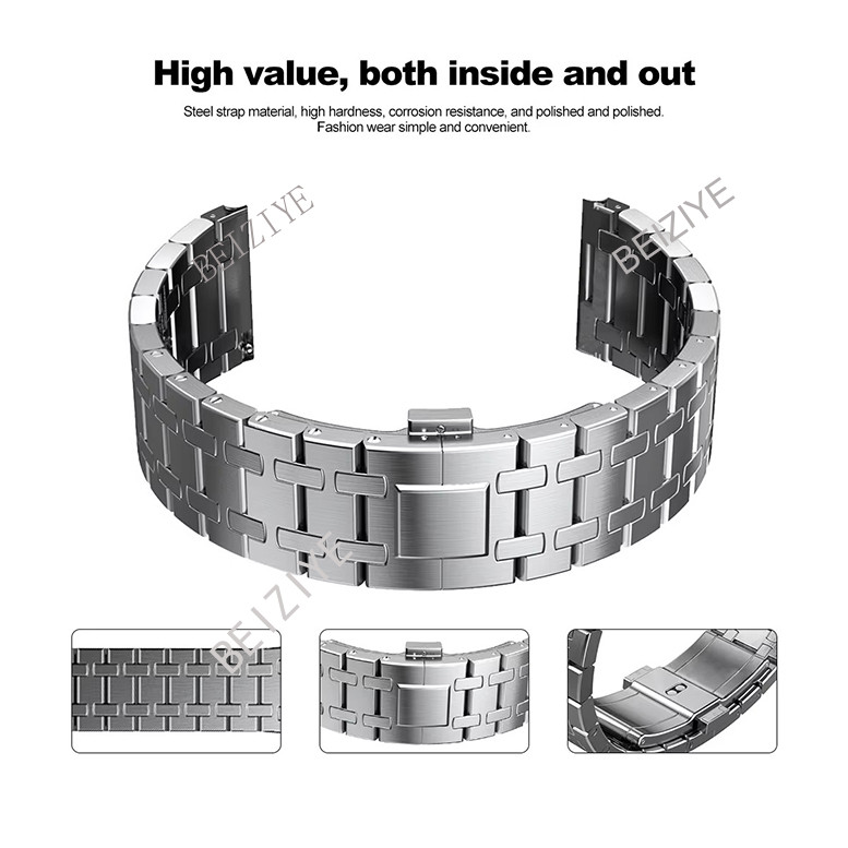 Huawei นาฬิกา GT5 Pro 46 มม.สแตนเลสสตีลสําหรับนาฬิกา Huawei GT 5 46 มม.Smartwatch หรูหราสร้อยข้อมือโลหะ Watchband Accessorie
