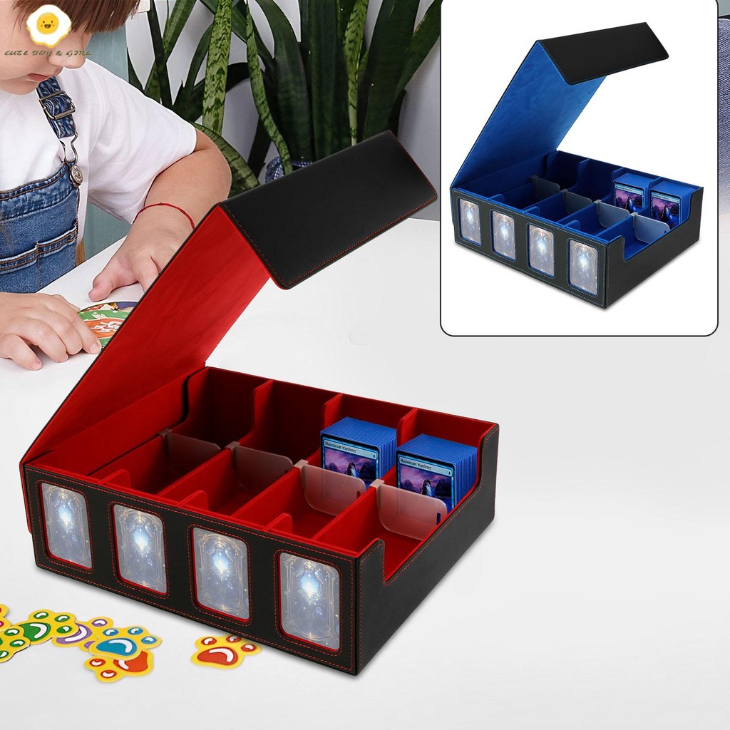 กล่องการ์ดเกมพร้อม Dividers และการ์ด Supporters Commander Card Deck Case Trading Card Storage Box สําหรับการ์ดเกม SHOPSBC0480