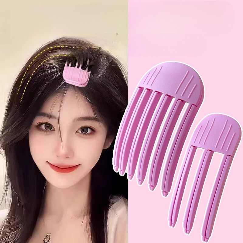 โควี่/สูงกะโหลกสิ่งประดิษฐ์ลมจัดแต่งทรงผมหวีผมรากธรรมชาติปุยรู้สึกคลิปหญิงขี้เกียจหน้าผากเรียบจัดแต่งทรงผมที่ไร้รอยต่อกิ๊บ