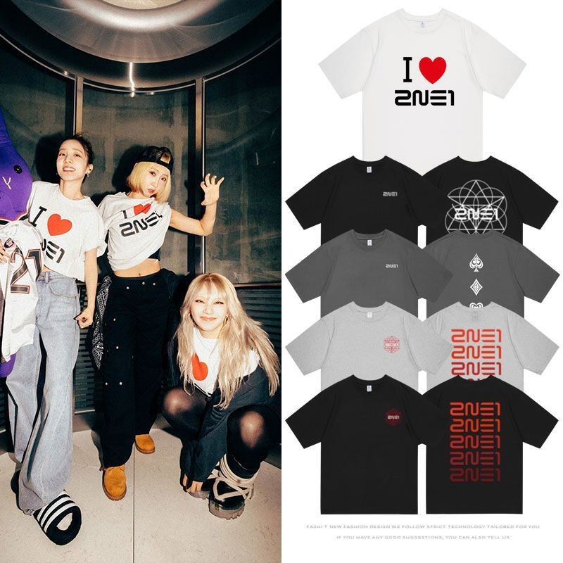Kpop 2NE1 WELCOME BACK Bom Park รอบคอผ้าฝ้าย T แขนสั้น Casual Hip Hop Top Man/ผู้หญิงเสื้อคู่