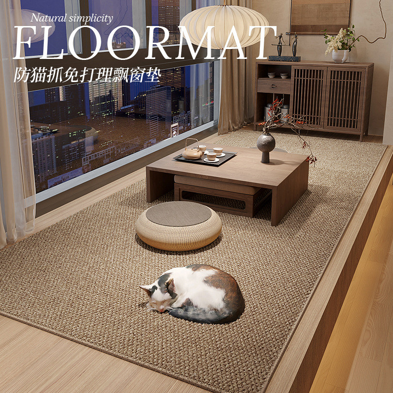 สไตล์ญี่ปุ่นเลียนแบบ Sisal ในครัวเรือน Tatami พรมปูพื้นกันลื่น Easy-to-Care ห้องนอนผ้าห่มข้างเตียง Bay Window Mat