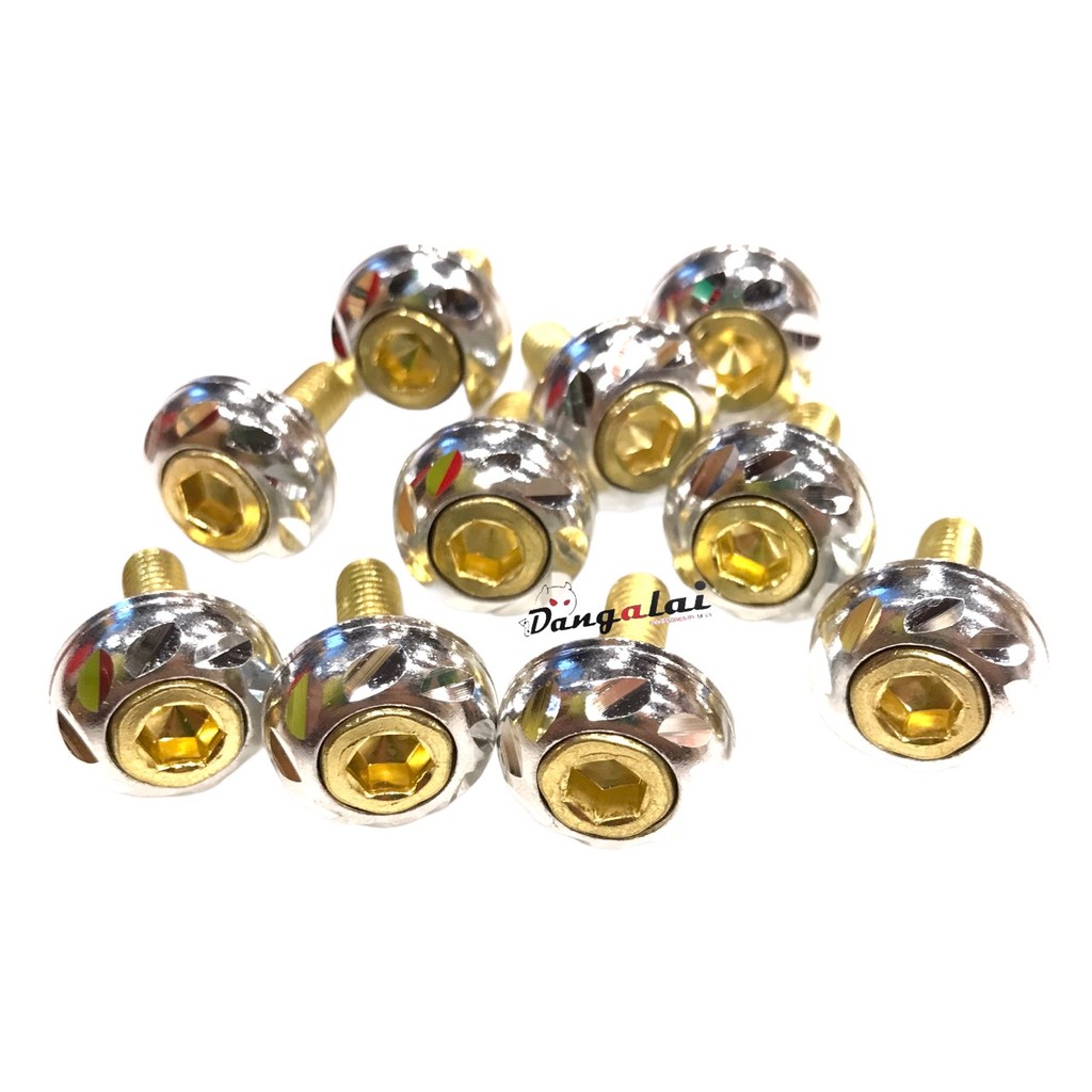 ชุดน็อตซาลาเปากลัดลาย เบอร์ 10 (1ชุด มี 10 ตัว) มีให้เลือกหลากสี - รูปที่ 5