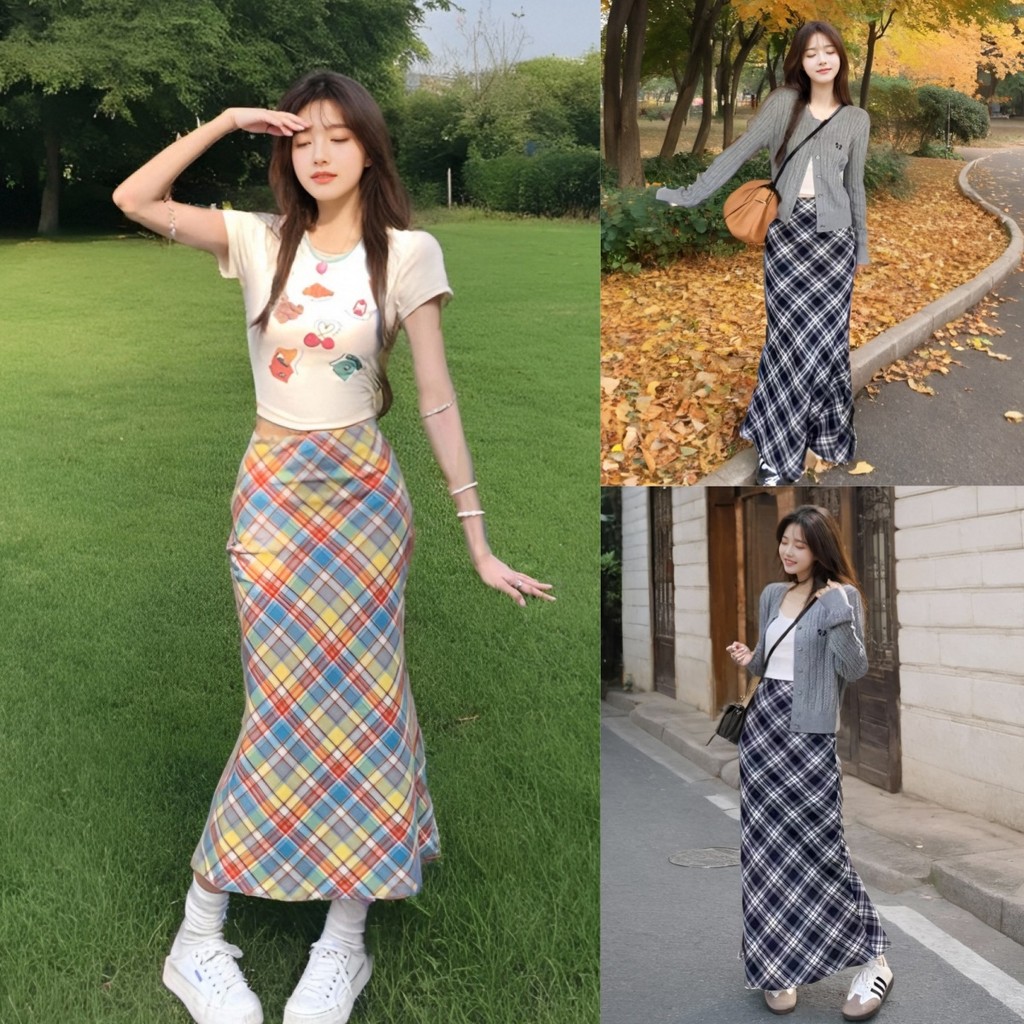 กระโปรงลายตารางสวยเก๋ ดีไซน์ทันสมัย เหมาะสำหรับสาว ๆ