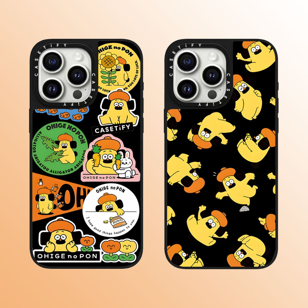 Casetify Bearded สุนัขสีเหลืองคุณภาพสูงกระจกเคสโทรศัพท์เหมาะสําหรับ iPhone 16promax 16pro 16 plus 15 promax 14 promax 15 pro 14 pro 13 pro 12 แฟชั่น Anti Drop Hard Case