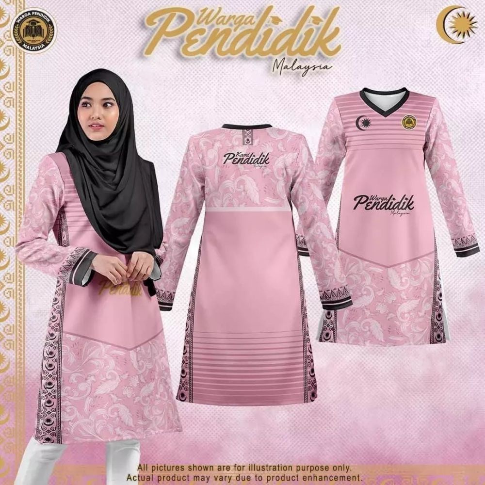Jersey Mu Baju Muslimah Tshirt Muslimah Jersey JERSI PENDIDIK GURU PEACH COLOUR Jersey Microfibre Ba