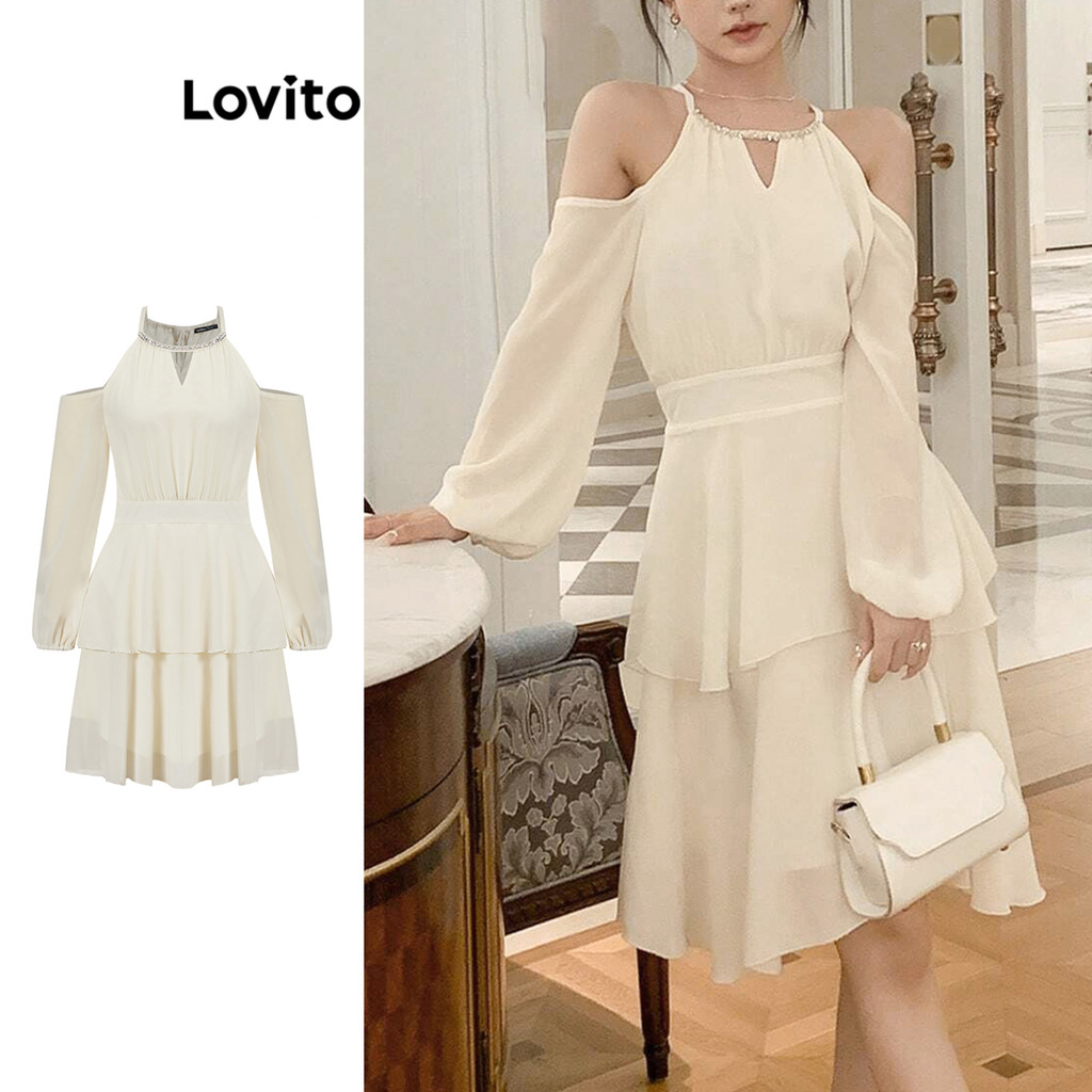 Lovito ชุดเดรสลำลองสำหรับผู้หญิง L106AD323