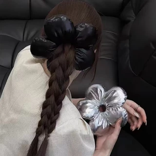 แฟชั่นดอกไม้ใหญ่เชือกผม Scrunchies หางม้าผูกผม Headwear เครื่องประดับผม