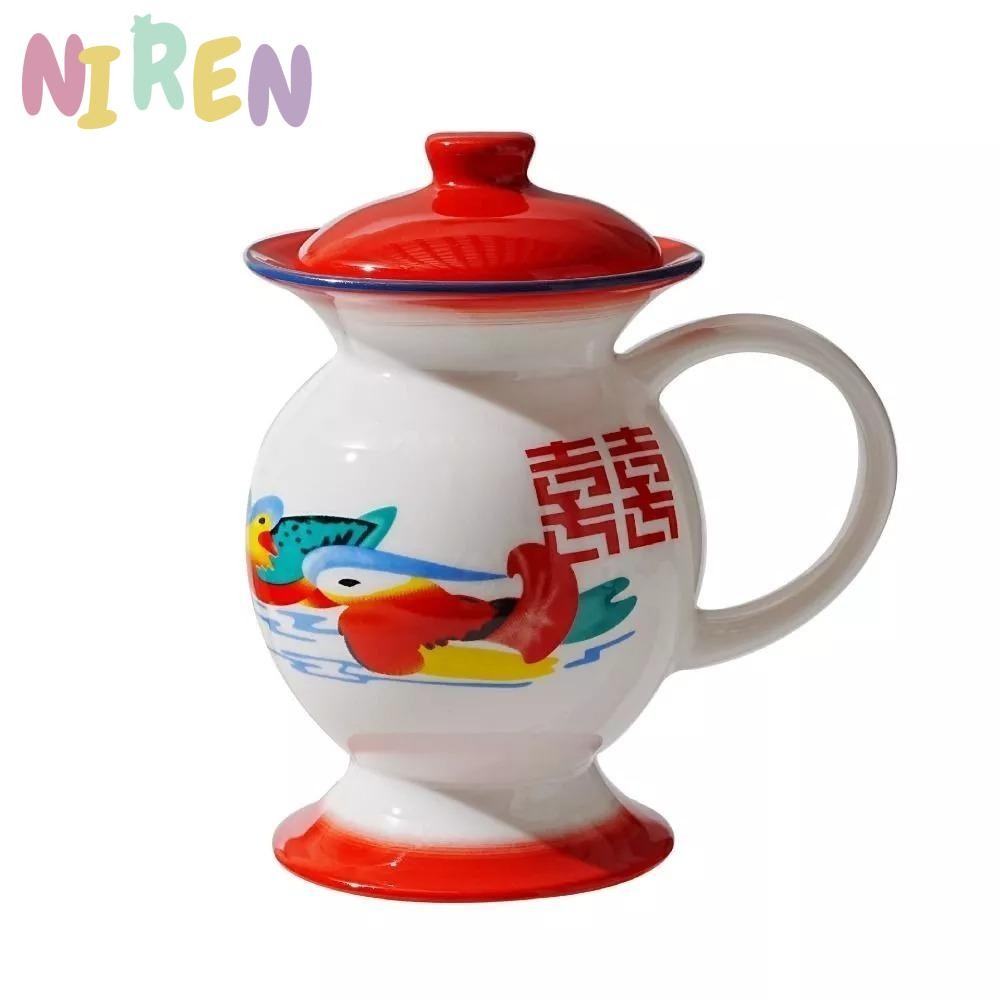แก้วน้ําหม้อ NIREN Chamber, ถ้วยกาแฟบุคลิกภาพเคลือบเลียนแบบ, 350 มล. ของขวัญสร้างสรรค์ถ้วยปากแตร