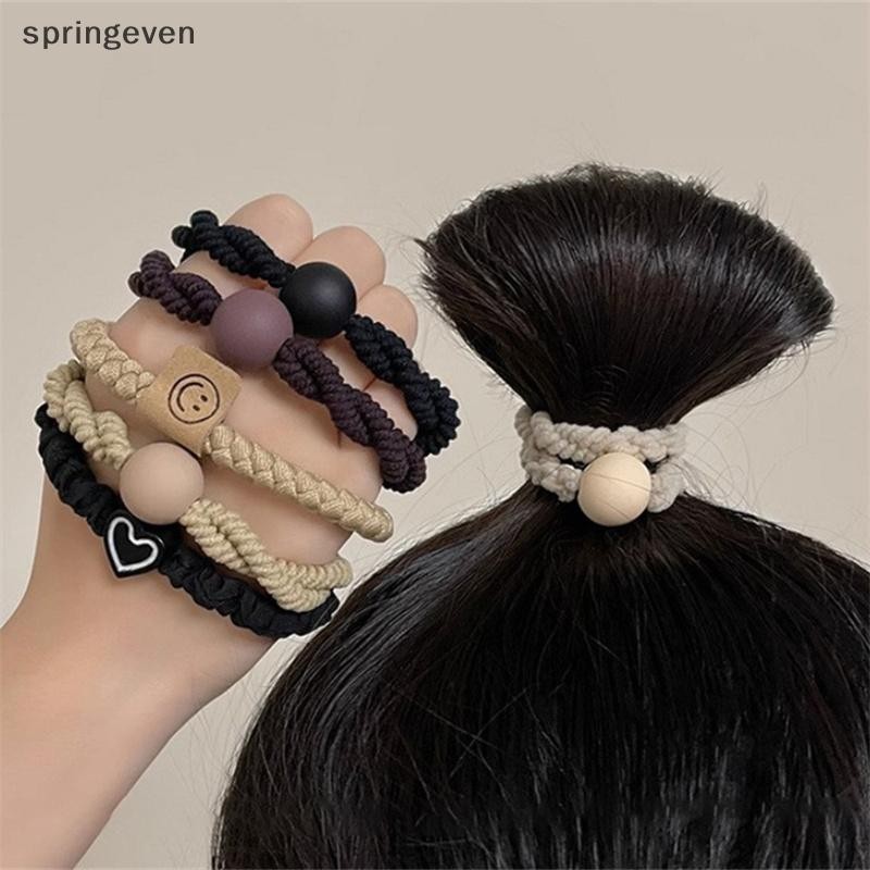 [springeven] 5 ชิ้นผู้หญิงยืดหยุ่นสูงไม่มีรอยต่อ Scrunchies เชือกผมทนทานสาวผู้ถือผมหางม้ายางรัดอุปกรณ์เสริมผมใหม่สต็อก