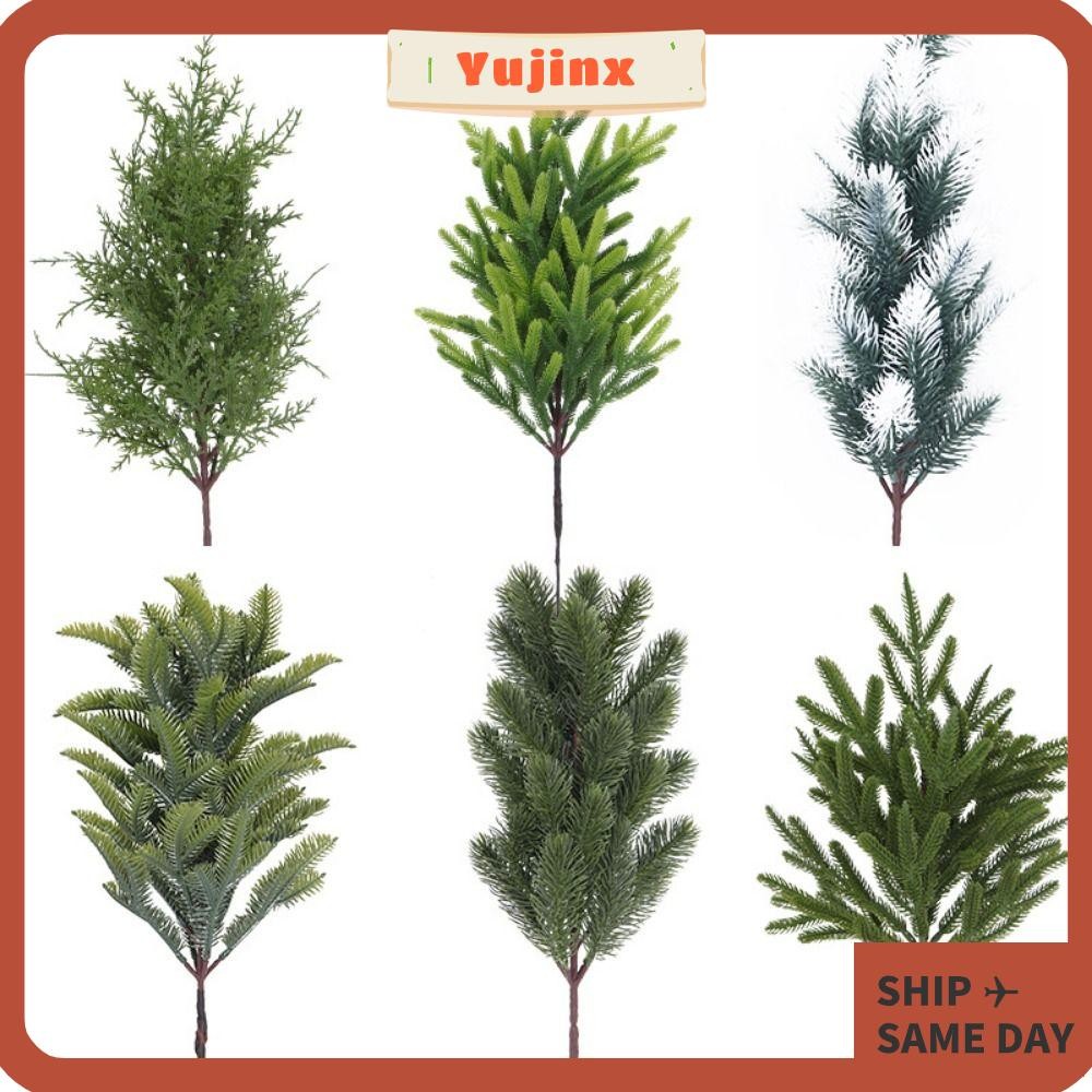 ยูจินเอ็กซ์ ต้นสนประดิษฐ์สาขา,พลาสติกต้นคริสต์มาสปลอมใบไซเปรส,สร้างสรรค์เทศกาลเครื่องประดับตกแต่งบ้านสีเขียวเหมือนจริงพืชสีเขียวคริสต์ม