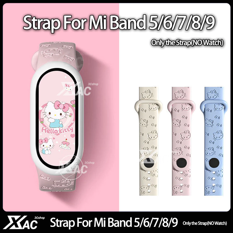 สําหรับ Xiaomi Mi 9 8 7 6 miband 6 สาย 3D เลเซอร์นูนเปลี่ยนสายรัดข้อมือสร้อยข้อมือซิลิโคนสําหรับ Xiaomi 8 miband 6 miband 7 สาย