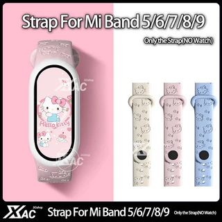 สําหรับ Xiaomi Mi 9 8 7 6 miband 6 สาย 3D เลเซอร์นูนเปลี่ยนสายรัดข้อมือสร้อยข้อมือซิลิโคนสําหรับ Xiaomi 8 miband 6 miband 7 สาย