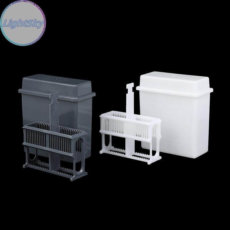 Lightsky 24 Slots Staining Jar Rack สําหรับกล้องจุลทรรศน์สไลด์,Slides Staining Rack ชุดจาน TH