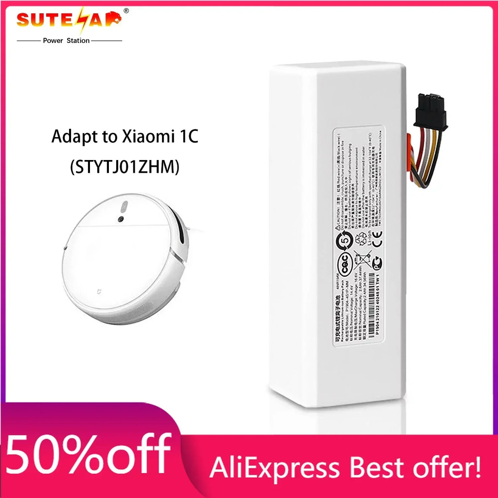 14.4v 6500mAh เครื่องดูดฝุ่นหุ่นยนต์แบตเตอรี่สําหรับ Xiaomi Mijia 1C STYTJ01ZHM หุ่นยนต์เครื่องดูดฝุ่น Mop ทําความสะอาด