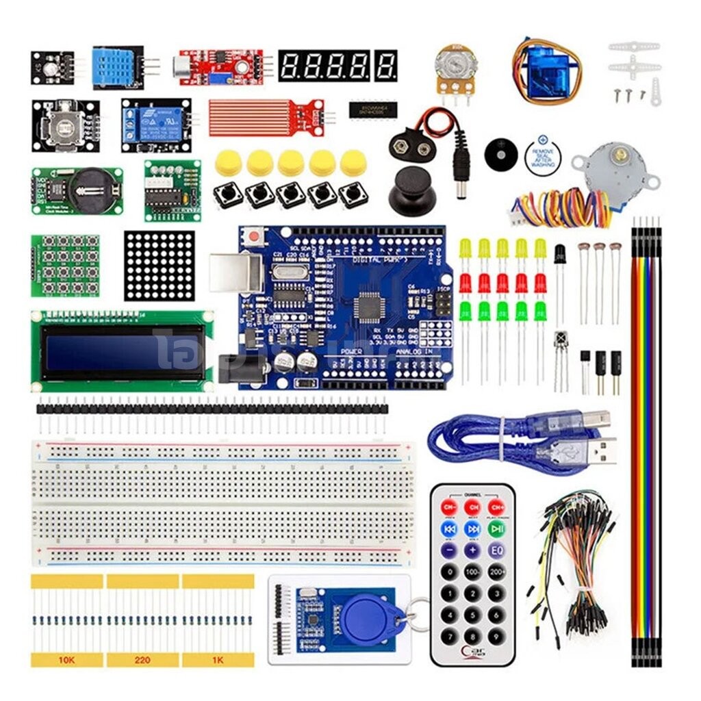 CAE-001 ชุดเรียนรู้ Arduino UNO R3 SMD Chip Learning kit Project Starter Kit ชุดเริ่มต้นเรียนรู้อาร์ดูโน่ RFID Learni...