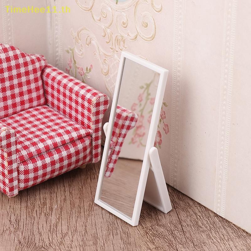 TimeHee 1:12 ตุ๊กตาจําลองความยาวเต็มรูปแบบกระจก Dollhouse Miniature เฟอร์นิเจอร์ตกแต่งตุ๊กตา House อุปกรณ์เสริมสําหรับเด็ก TH