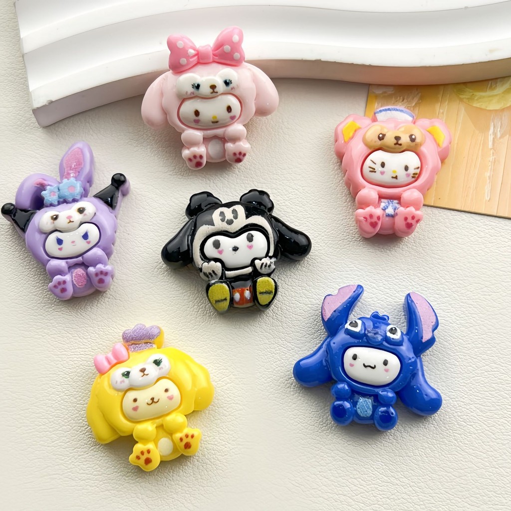 SANRIO 10ชิ้นขนาดเล็ก ซานริโอ สัตว์เรซิ่นเสน่ห์สําหรับ ทําเอง (5-45)