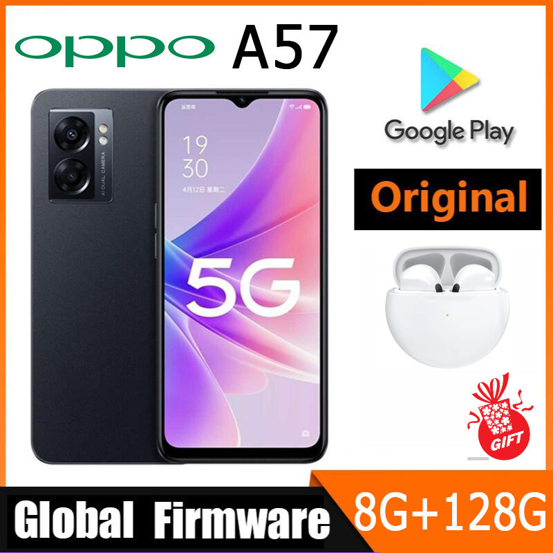 Oppo A57 SmartPhone Global firmware MTk Dimensity 810 RAM 8GB ROM 128GB 5000mAh dual sim 6.56 โทรศัพ