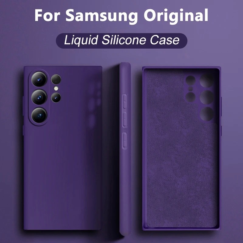 SAMSUNG สําหรับsamsung S24FE S24 FEกรณีซิลิโคนเหลวสําหรับSamsung Galaxy S23 S24 Fe S24 + S23 + S24ultra S22 Ultra Plus S23Ultra 5Gกลับนุ่ม