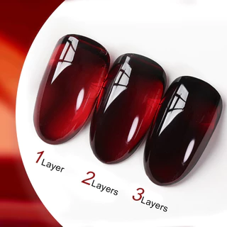 【Local】UR SUGAR 15ml Jelly Red Gel Polish Wine Red โปร่งแสงกึ่งถาวร UV Gel Nail Art Soak Off Gel วานิช