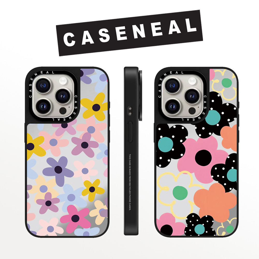 Drop proof CASENEAL เคสโทรศัพท์สําหรับ iPhone 16promax 16pro 16 15Pro 15promax 14promax 13 13promax พิมพ์ด้านข้างเคสแข็งดอกไม้สีสันสดใส 12promax เคส iPhone 11 เคสคุณภาพสูง
