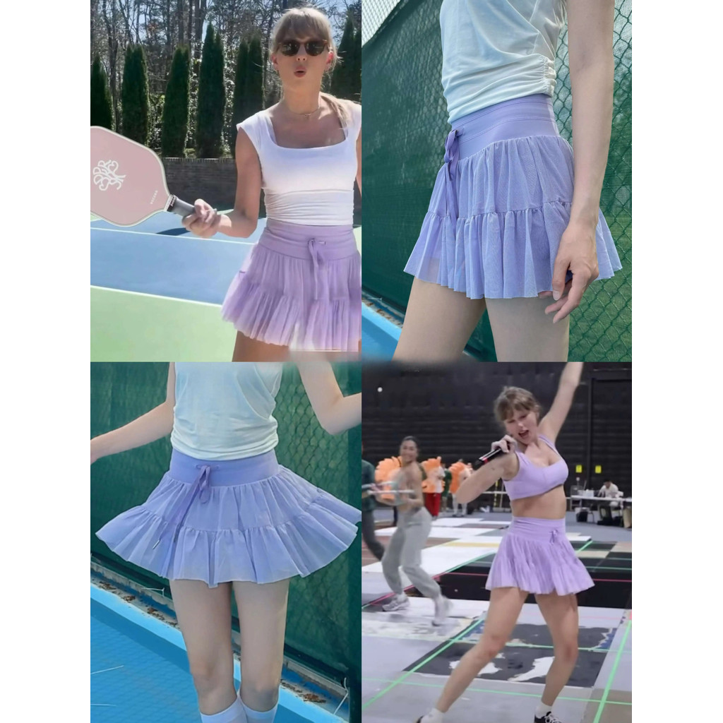 กระโปรงเอวสูงสไตล์เกาหลี สำหรับฤดูใบไม้ผลิและฤดูร้อน กางเกงนิรภัย กระโปรงกีฬาเทนนิส พร้อมให้เลือกทั้งแบบขายาวและขนาดเล็ก