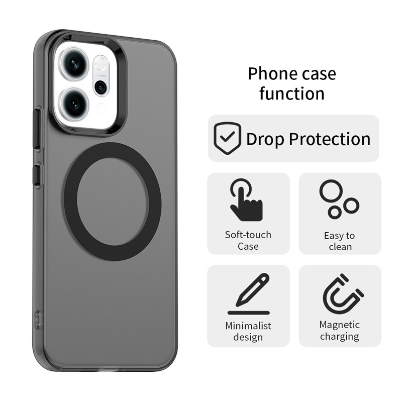สําหรับ OPPO Reno 14 Pro 5G กรณี ELVEV กันกระแทก TPU Hard PC ผิวรู้สึก Matte ดูดปกหลัง