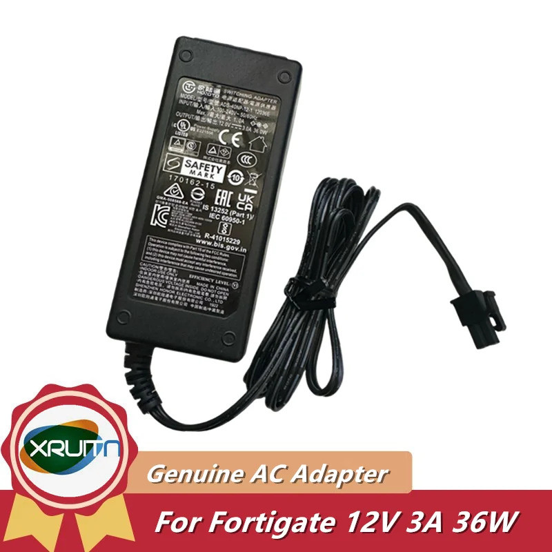 12V 3A 36W อะแดปเตอร์ AC Power Charger สําหรับ fortigate FORTINET AD036RAB-FTN3 FG-60D 30E-3G4G 60E 