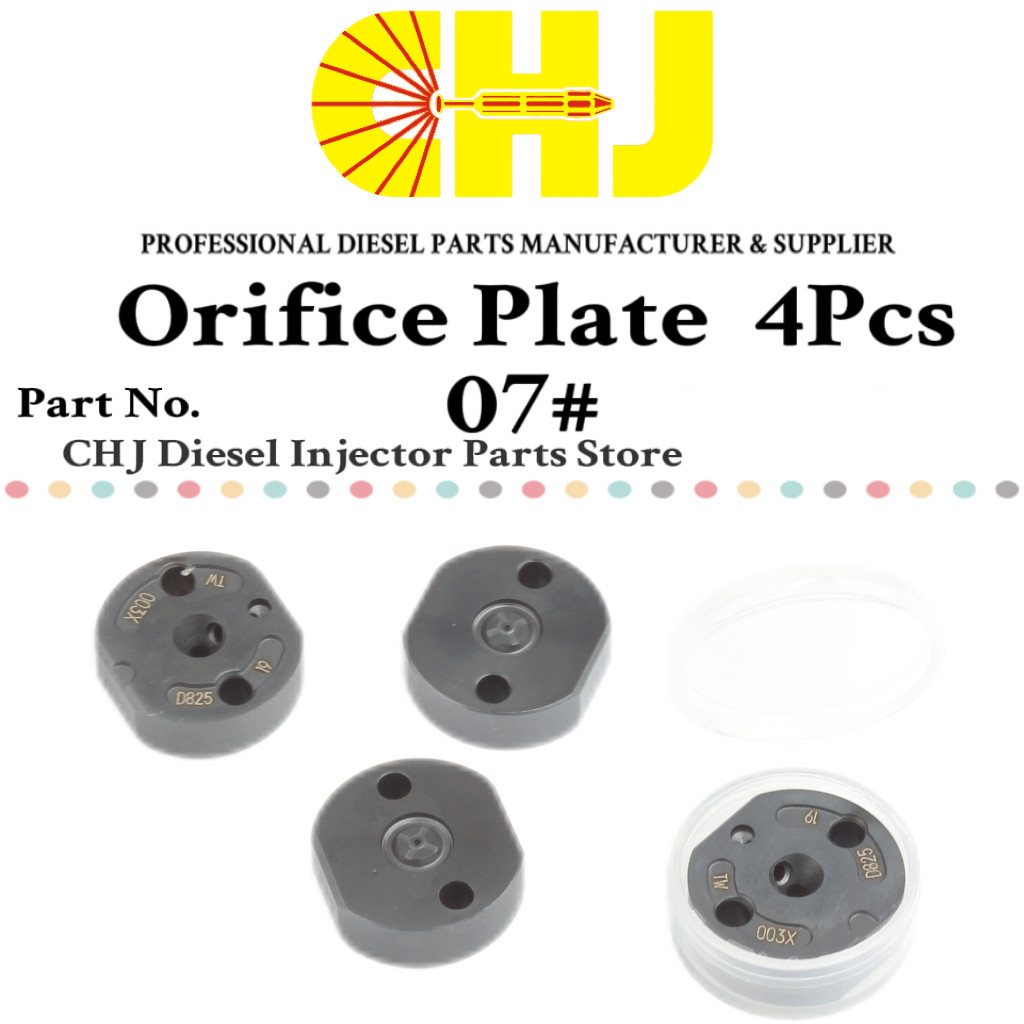 4PCS Common Rail การใช้หัวฉีดควบคุมวาล์ว Orifice แผ่น 07 # สําหรับหัวฉีด 23670-0L010 095000-6520 095000-6521 095000-7761 095000-8290