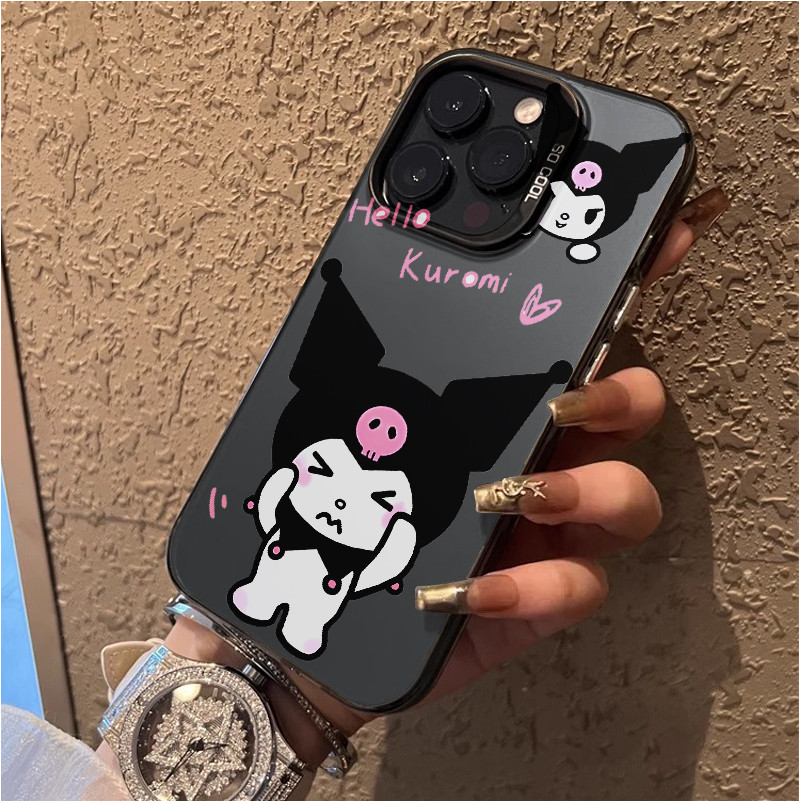 Kuromi Csing HP Silver Wrn Mtte Premium Silver nti Jtuh Hrd Cse สําหรับ Redmi 13 12 13C หมายเหตุ 9 1