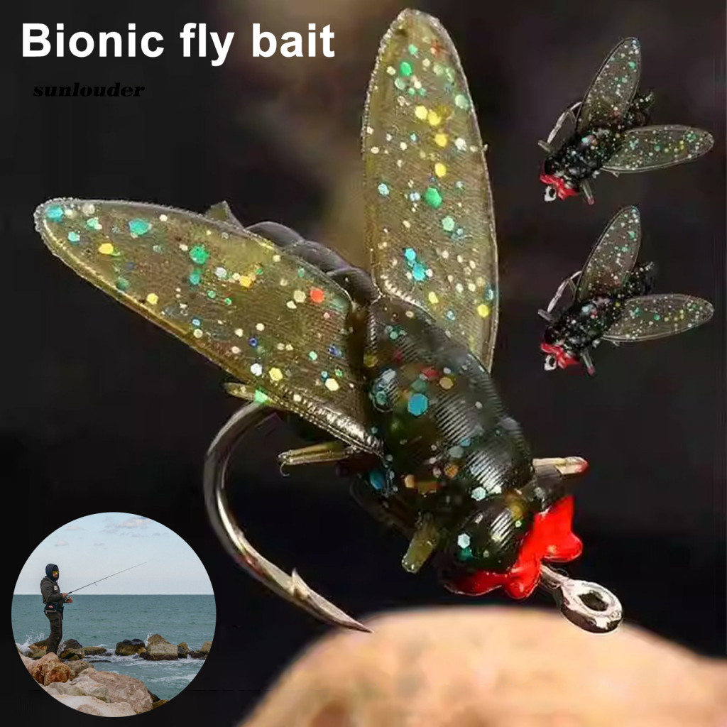 ชุดตกปลาระบุพกพา SL 3D Bionic Fly Fishing Lure ดีไซน์สมจริง มัลติฮุค ขนาดกะทัดรัดสำหรับภูมิภาคเอเชีย