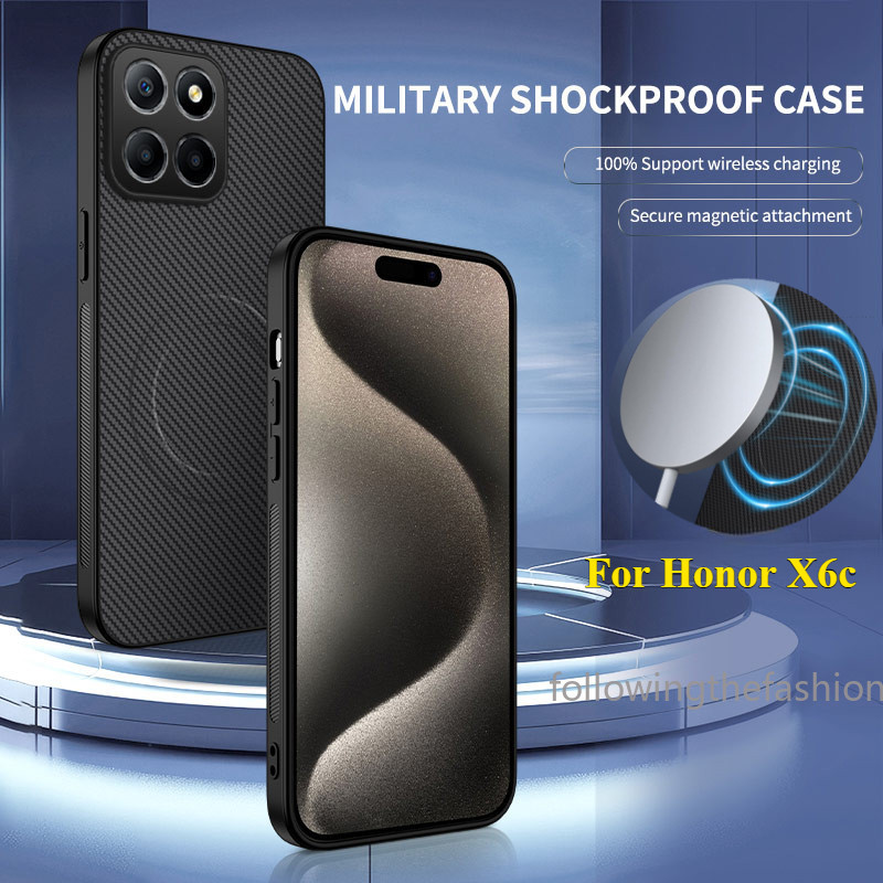 รูปแบบคาร์บอนไฟเบอร์สําหรับ Honor X6c 4G Honorx6c Honor X6C Honor X7c Honor X8c 4G 5G 2025 PC Hard ก
