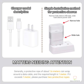 ตัวป้องกันสายชาร์จสายป้องกันสายไฟเคสป้องกันสายชาร์จคิตตี้แบบใสสำหรับData Cableเหมาะกับ ที่กันสายหักที่กันสายหักเคสป้องกั