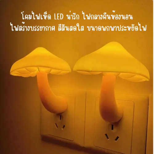 โคมไฟเห็ด LED น่ารัก ไฟกลางคืนห้องนอน ไฟสร้างบรรยากาศ สีสันสดใส ขนาดพกพาประหยัดไฟ พร้อมส่ง