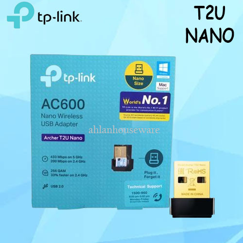 TPLINK ARCHER T2U NANO AC600 Nano อะแดปเตอร์ USB ไร้สาย