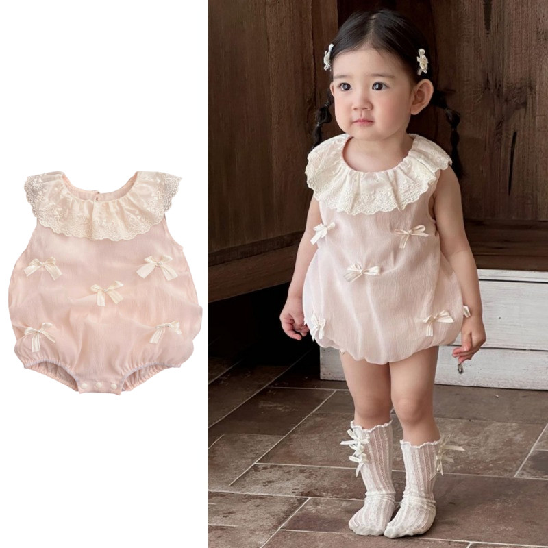 บอดี้สูทแขนกุดสำหรับเด็กผู้หญิงวัยรุ่นและทารกแรกเกิด อายุ 0-2 ปี สไตล์เจ้าหญิง