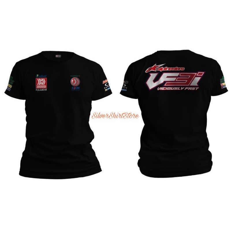ใหม่!! V2 เสื้อยืด Sym Vf3i Motorsport เสื้อยืดไมโครไฟเบอร์ 100%