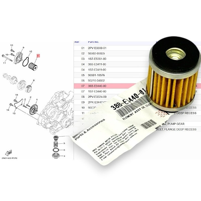 คุณภาพสูง กรองน้ํามัน ELEMENT SNIPER 135/150/155 | XMAX | ทีเอฟเอ็กซ์ | R15 1S7-E3440-00