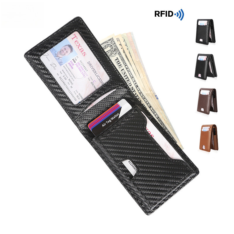 ผู้ชายผู้ถือบัตร RFID แปรงป้องกันการโจรกรรมยุโรปสไตล์อเมริกันแฟชั่นกระเป๋าสตางค์ย้อนยุคสะดวกมัลติฟังก์ชั่