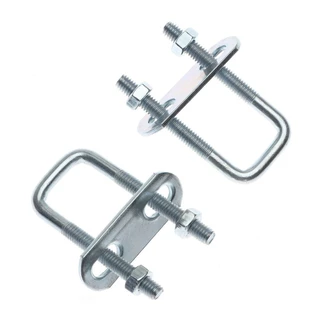 จัดส่งรวดเร็วJAZZYLY 2 ชุดแคลมป์สี่เหลี่ยม, ท่อสกรูเหล็ก U-Clamp, U-bolt มุมขวาพร้อม Baffle M6 Squa Bolt