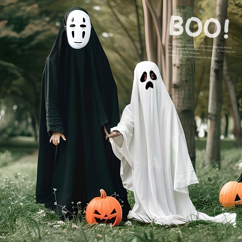 万圣节幽灵服装无脸男千与千寻cosplay服男女恐怖衣服恶魔鬼Halloween Ghost Costume Faceless Male Spirited Away C20250714