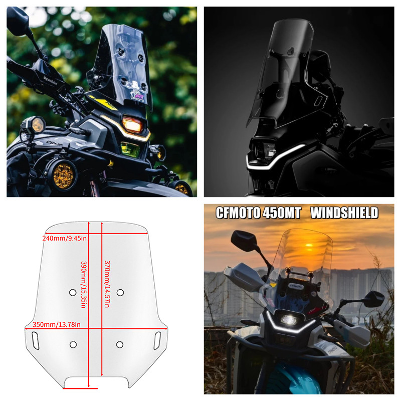 LJJKOALL สําหรับ CFMOTO 450MT MT450 กระจกด้านหน้ากระจกกระจก 450 MT ยกกระจกสําหรับ CFmoto 450MT อุปกร