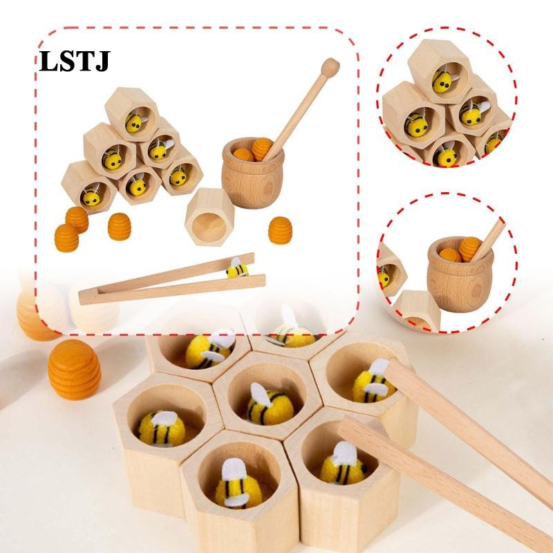 [Lstjj] Clamp Bee to Hive เกมจับคู่ Hive Sorting ของเล่นซ้อน Fine Motor Skill ของเล่นประสาทสัมผัสก่อ